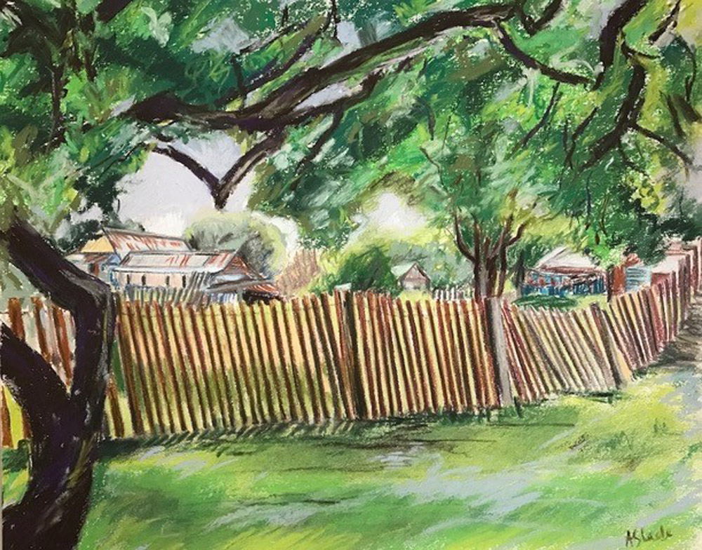 Beyond the Fence Hill End - 34cm x 28cm