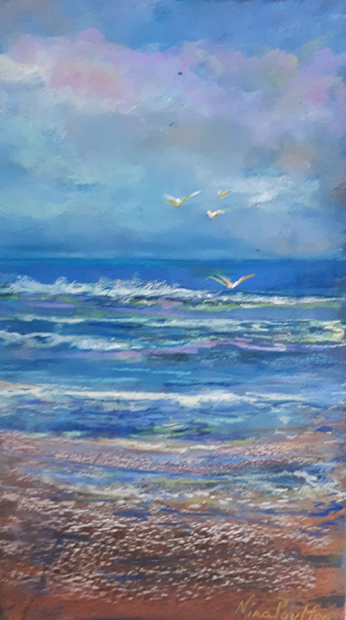Beach & Gulls - 16 x 34.5cm